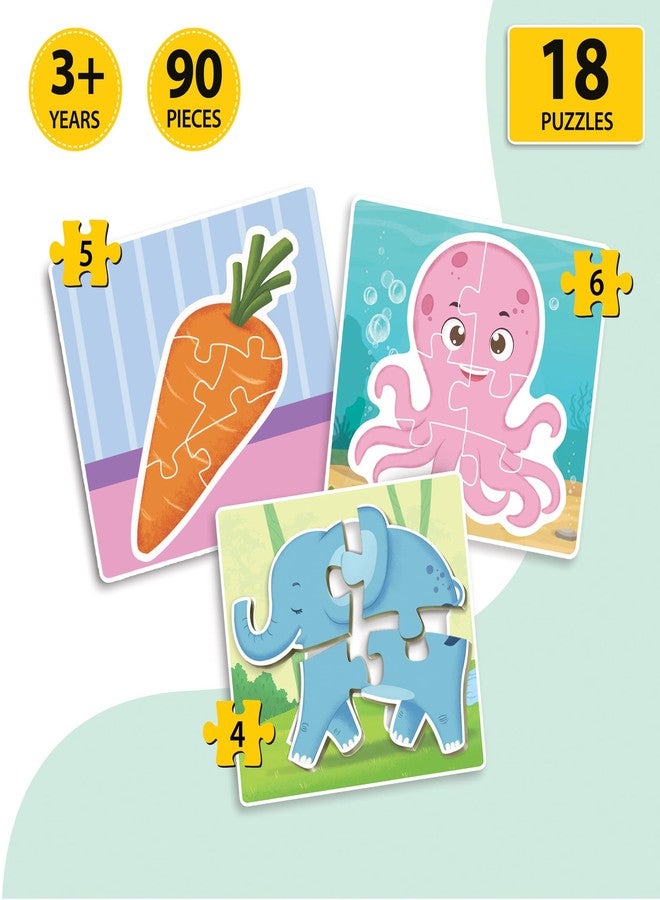 Little Berry Baby First Puzzle Game: Animal, Fruit & Vegetable | Combo of 6 Cardboard Puzzles with 15Pcs Each | Montessori Educational Toys for 2 3 4 Year Old Boys & Girls | Early Puzzle Set for Kids - Image 2